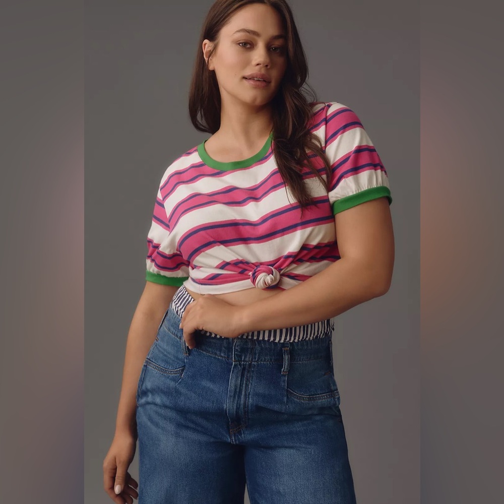 Anthropologie Pilcro Short-Sleeve Striped Tee - Picture 5 of 9